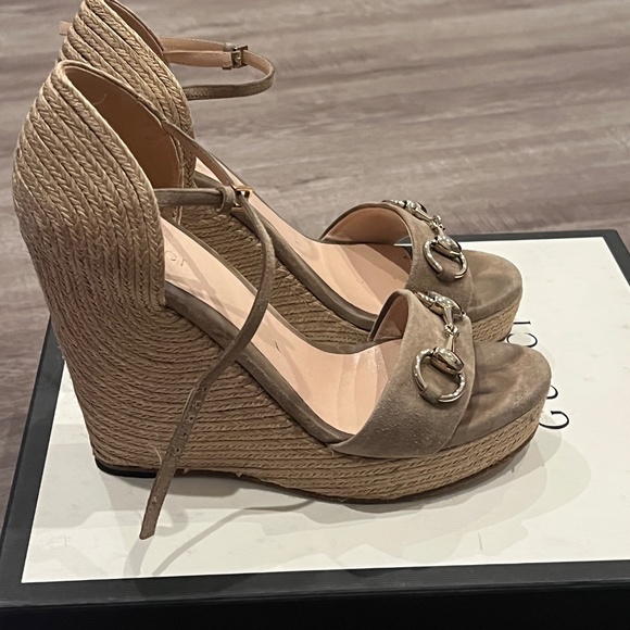 Gucci Horsebit Accent Suede Espadrilles - Picture 4 of 5